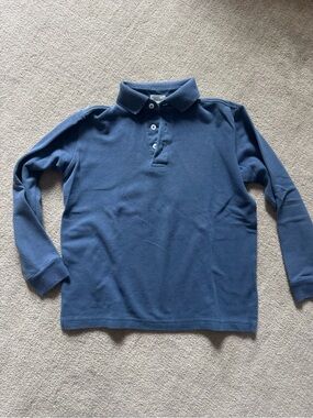Boys Long-Sleeve Polo Shirt - Sky Blue